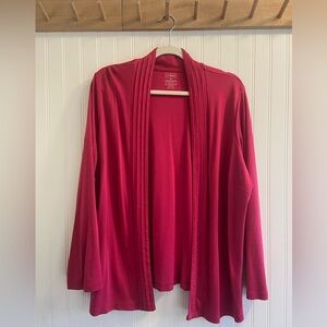 L.L. Bean Pink Cardigan Open Long Sleeve Lightweight Supima Cotton 2X
